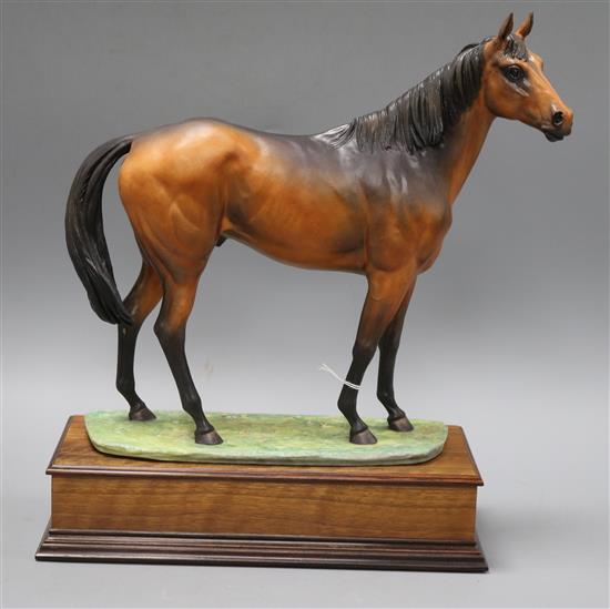 An Albany Fine China Ltd bisque porcelain model of Brigadier Gerard height 36cm